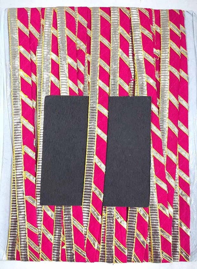 Mezin Gota Patti Piping Zari Cord Lace Border Material for Anarkali Suits, Dupatta, Bridal Dresses, Neck Designs, Saree, Lehengas, Palazzo, Blouse- 9 Meter (Pink-Rani) - Image 2